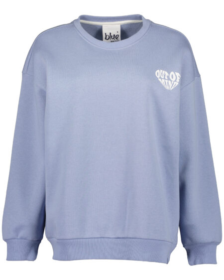 Unisex Γαλάζιο Φούτερ με Στάμπα Καρδιά