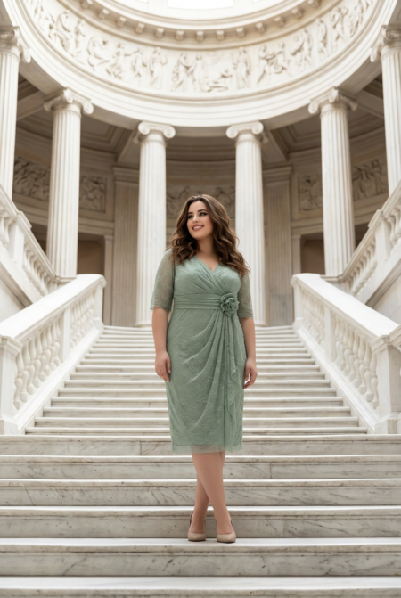Mint Blossom Draped Dress