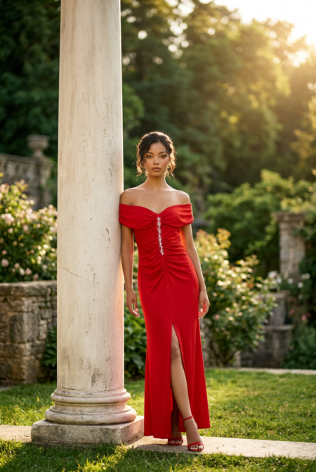 Red Passion Off-Shoulder Dress