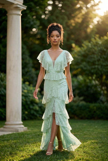 Mint Romance Lace Maxi Dress