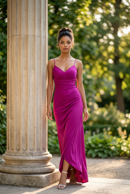 Magenta Satin Elegance Gown
