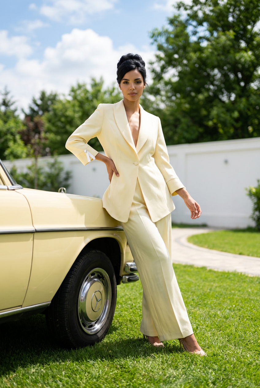 Butter Yellow Tailored Suit - Image 2