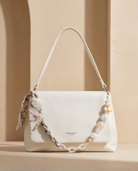 Elegant White Scarf Bag