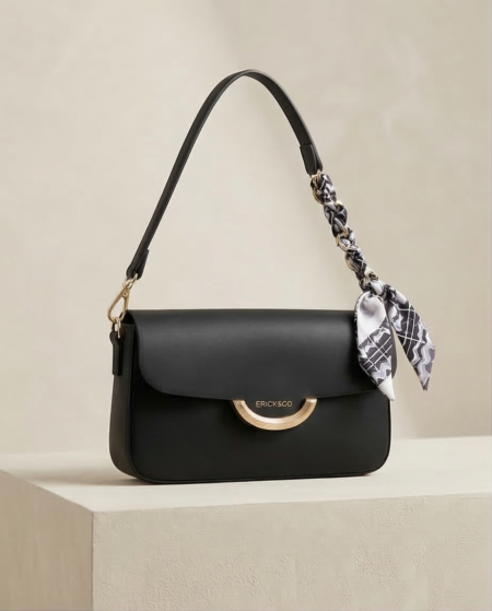 Black Chain Scarf Envelope Bag