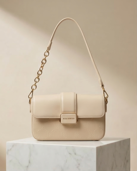 Beige Chain Envelope Bag