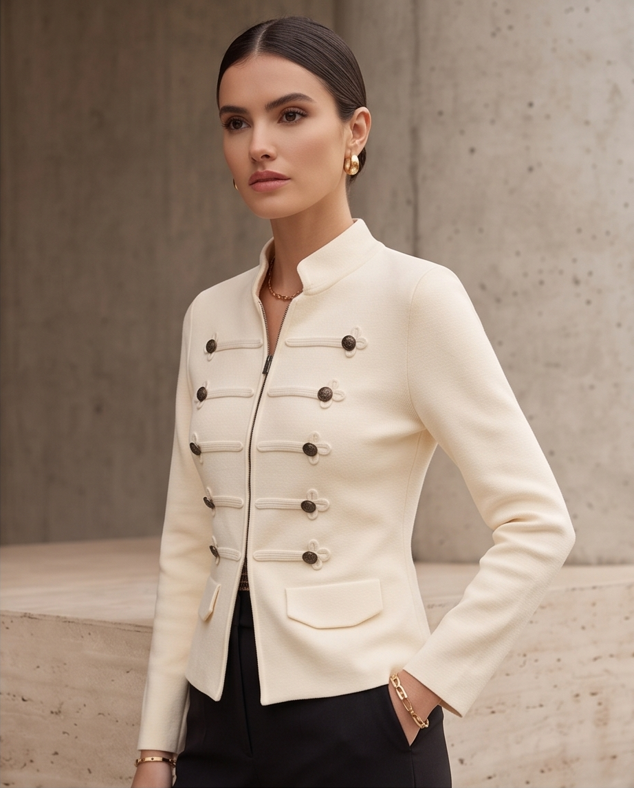 Étoile Ivory – Military Chic Ζακέτα με Διακοσμητικά Κουμπιά - Image 2