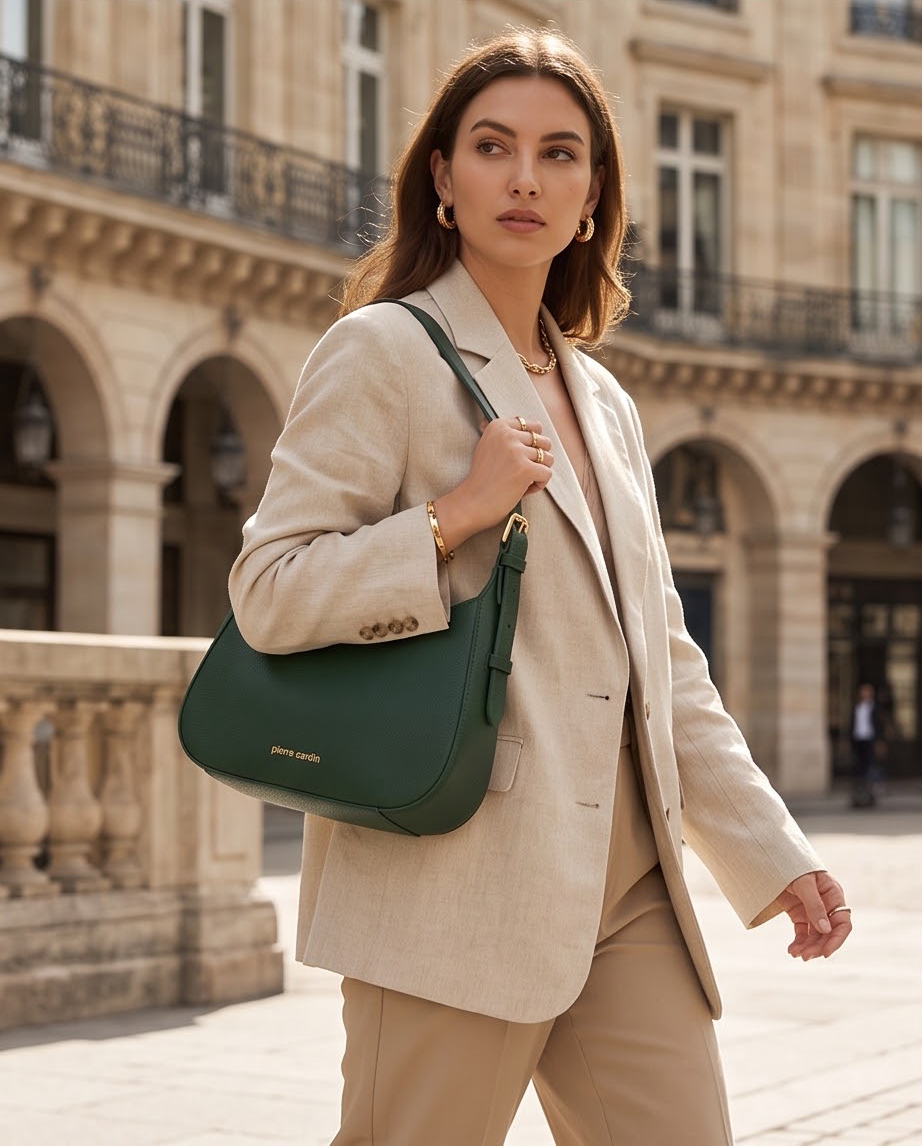 Pierre Cardin Emerald Grace – Τσάντα Ώμου σε Σκούρο Πράσινο - Image 3