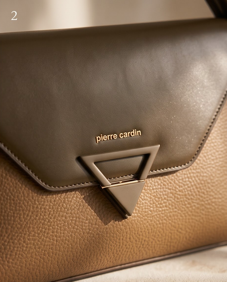 Pierre Cardin Élégance – Structured Handbag σε Ταμπά Απόχρωση - Image 2